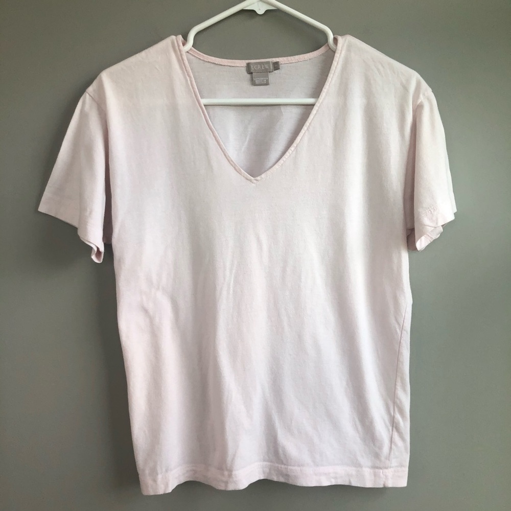 J. Crew Pink V-Neck Short Sleeve Tee Size S